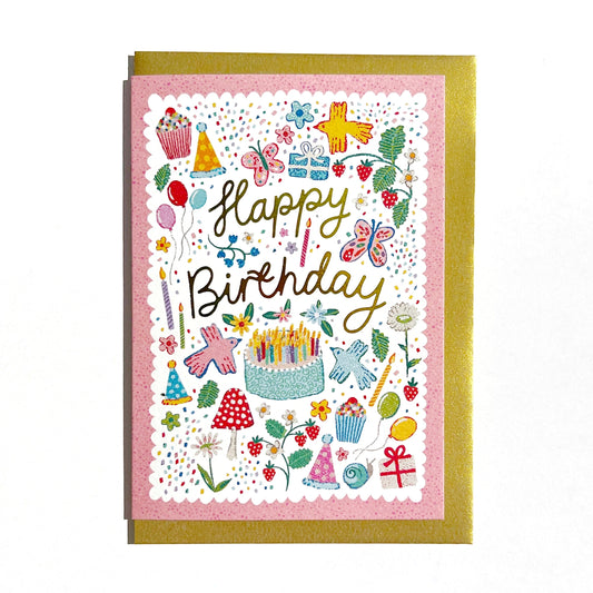 WHOLESALE Happy Birthday Greeting Card 'Garden Party'