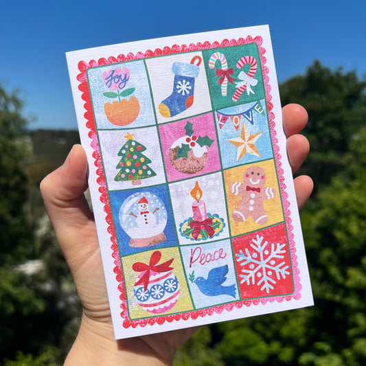 Joy Love Peace Christmas Greeting Card