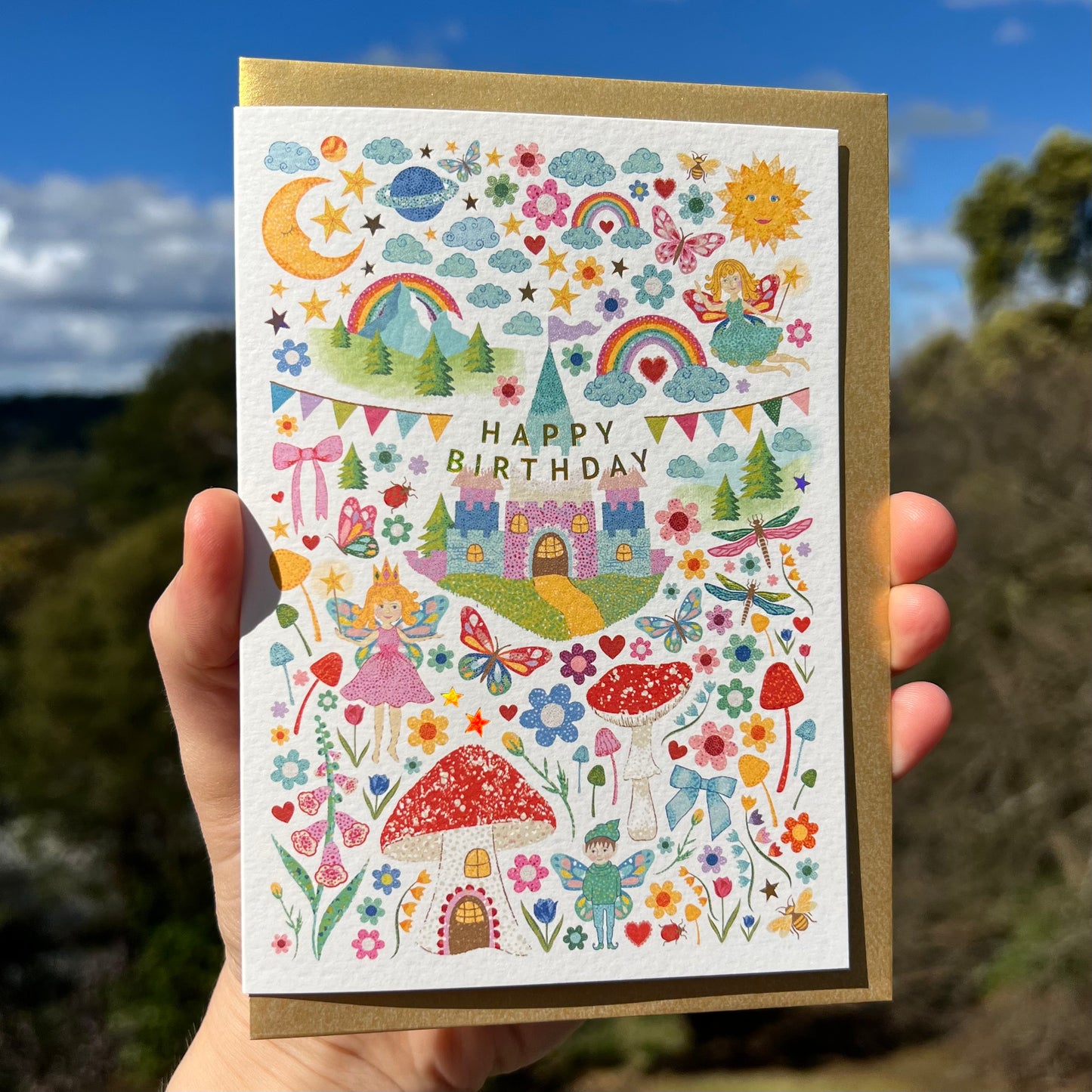 Happy Birthday Greeting Card 'Enchanted Garden'