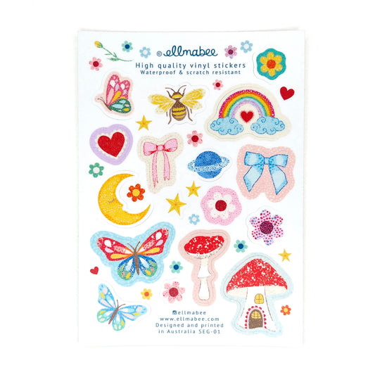 WHOLESALE Vinyl Sticker Sheet 'Enchanted Garden'