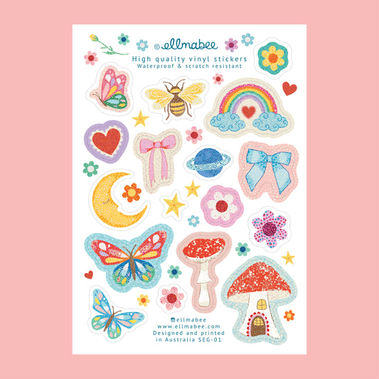Vinyl Sticker Sheet 'Enchanted Garden'