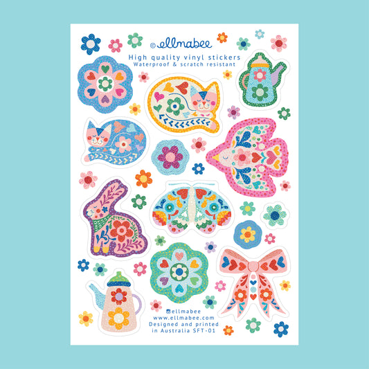 Vinyl Sticker Sheet 'Favourite Things'