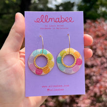 Load image into Gallery viewer, ✿ Boxing Day Sale ✿ Kaleidoscope Pastel Hoops Gold

