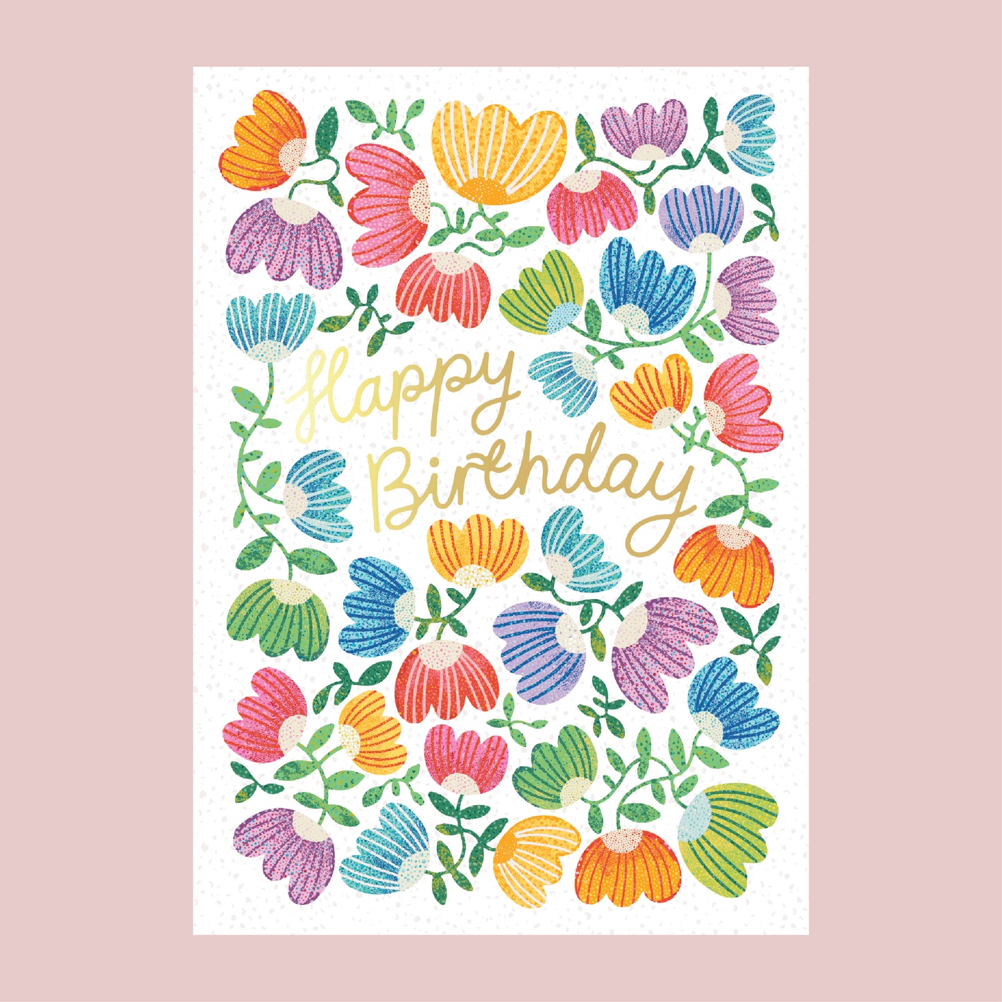Happy Birthday Greeting Card 'Art Flora'