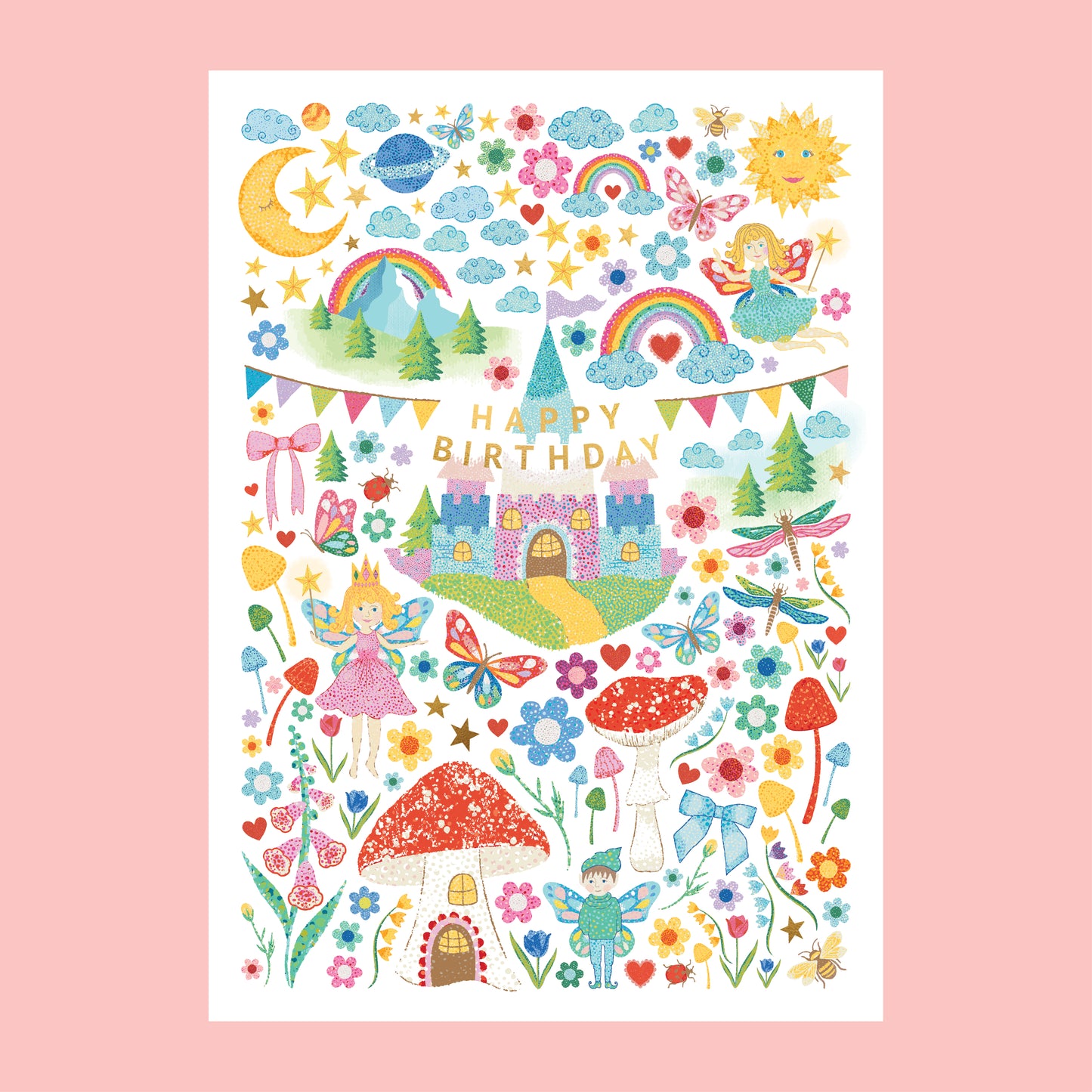 Happy Birthday Greeting Card 'Enchanted Garden'