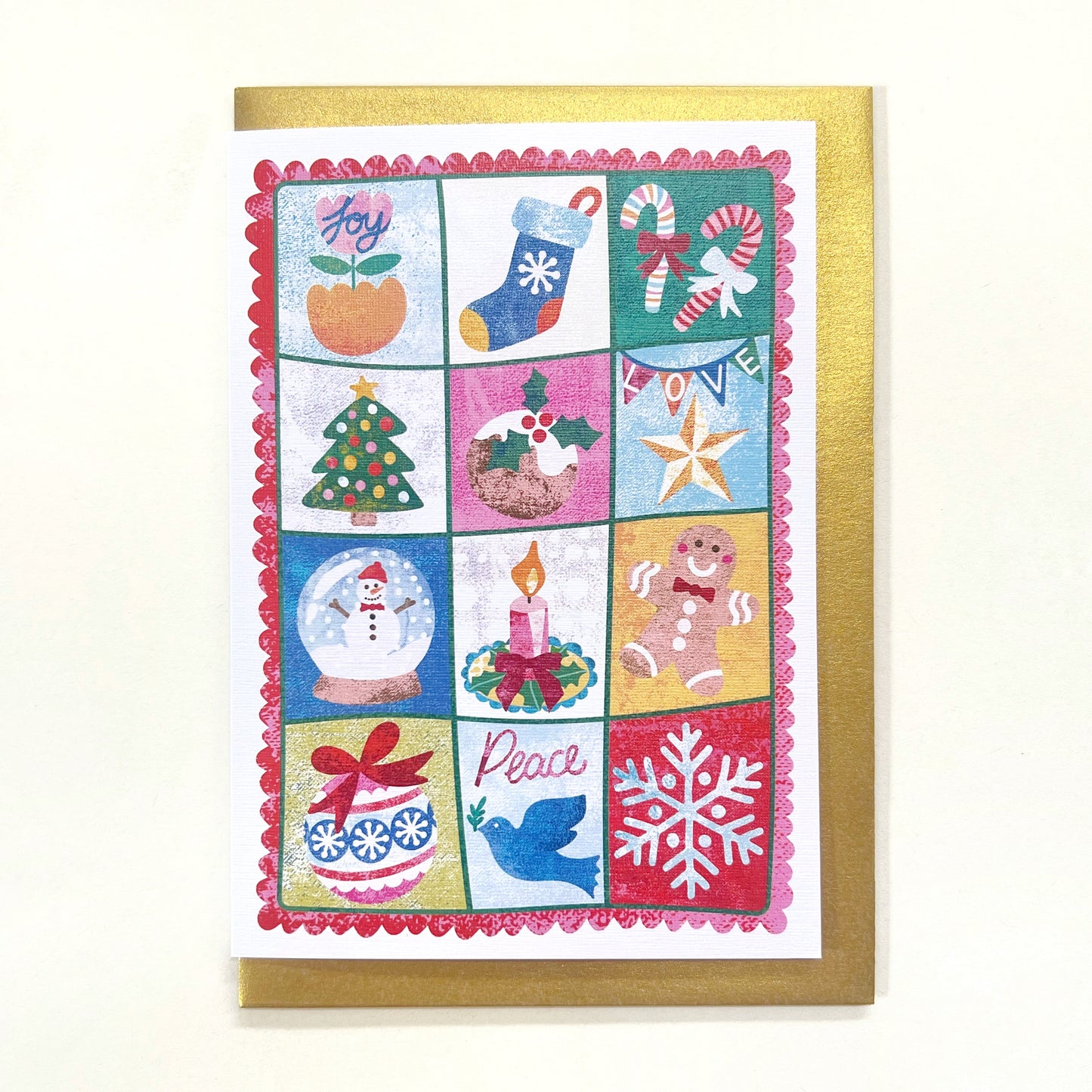 Joy Love Peace Christmas Greeting Card
