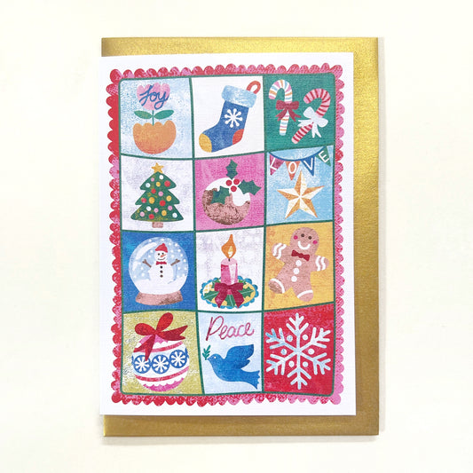 Joy Love Peace Christmas Greeting Card
