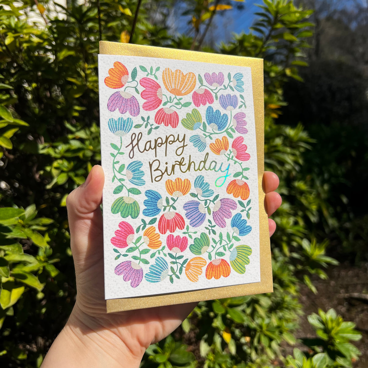 Happy Birthday Greeting Card 'Art Flora'