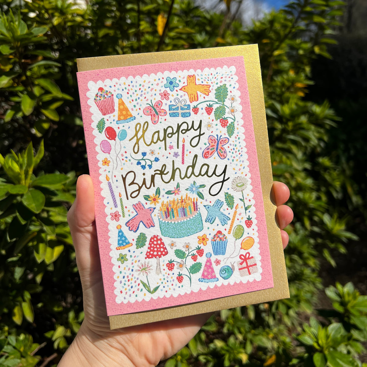 Happy Birthday Greeting Card 'Garden Party'