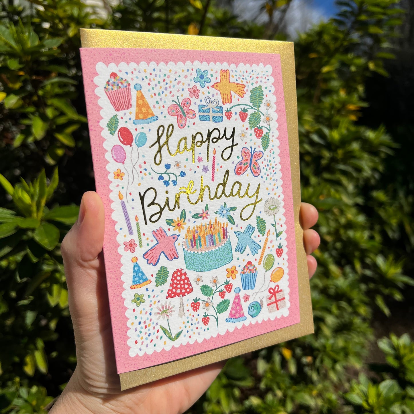 Happy Birthday Greeting Card 'Garden Party'