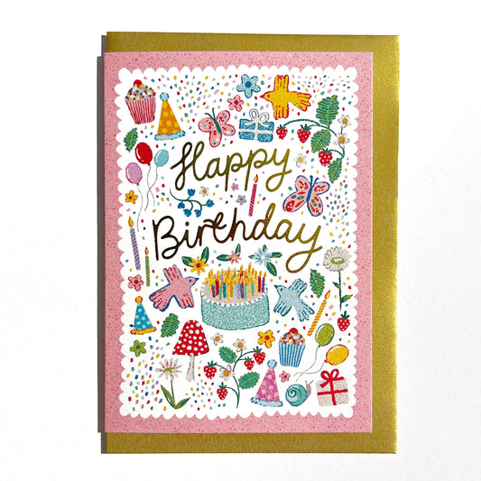 Happy Birthday Greeting Card 'Garden Party'