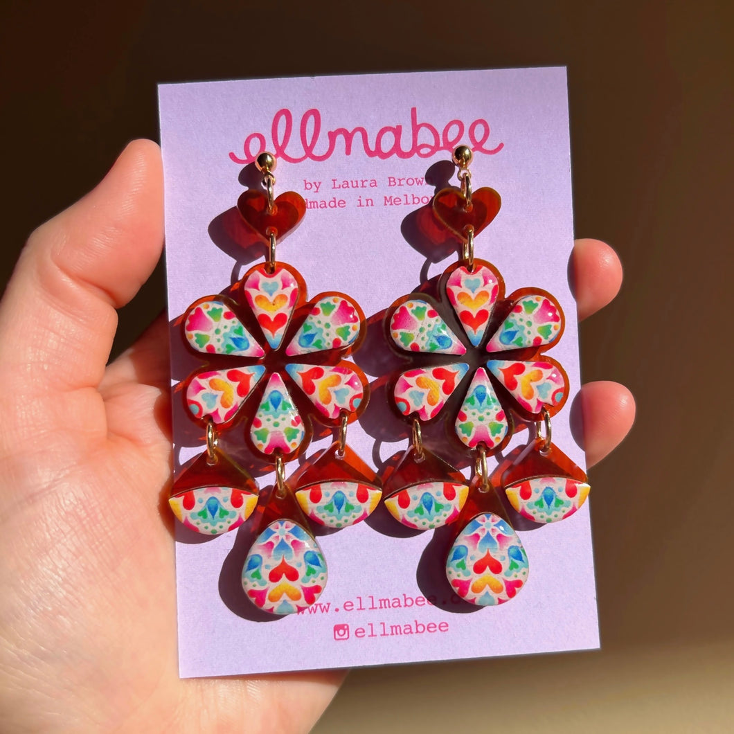 Amity Statement Earrings Tortoise Shell/ Multi Colour