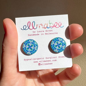 Amity Large Studs Blue Tones