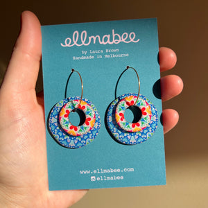 Amity Double Hoops Blue/ Multi