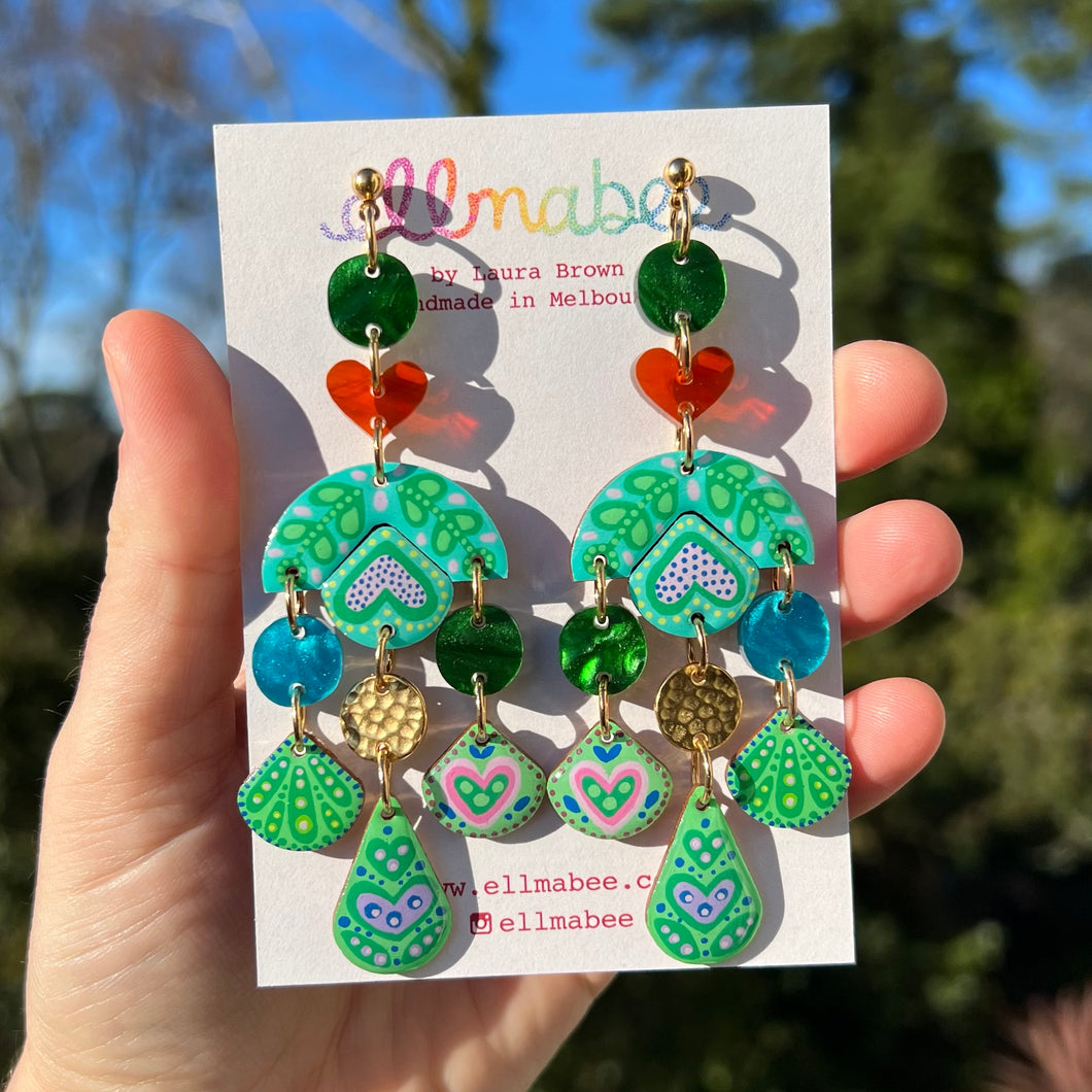 Fruits of the Forest Statement Earrings- One of a Kind