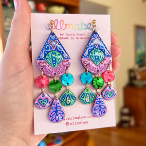 Blueberry Woodland Statement Earrings- One of a Kind