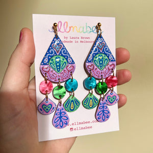 Blueberry Woodland Statement Earrings- One of a Kind
