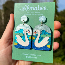 Load image into Gallery viewer, BOXING DAY SALE Art Nouveau Swans Statement Earrings

