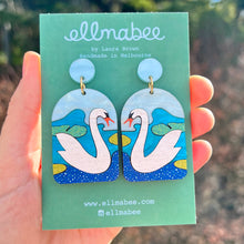 Load image into Gallery viewer, BOXING DAY SALE Art Nouveau Swans Statement Earrings
