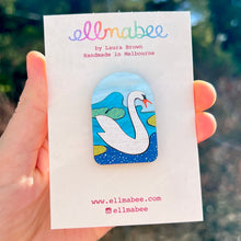 Load image into Gallery viewer, BOXING DAY SALE Art Nouveau Swan Brooch
