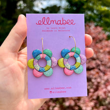 Load image into Gallery viewer, ✿ Boxing Day Sale ✿ Flower Power Hoops Cool Tones

