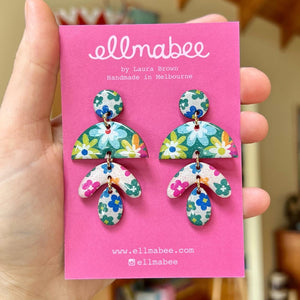 Patchwork Floral Statement Drops Midi
