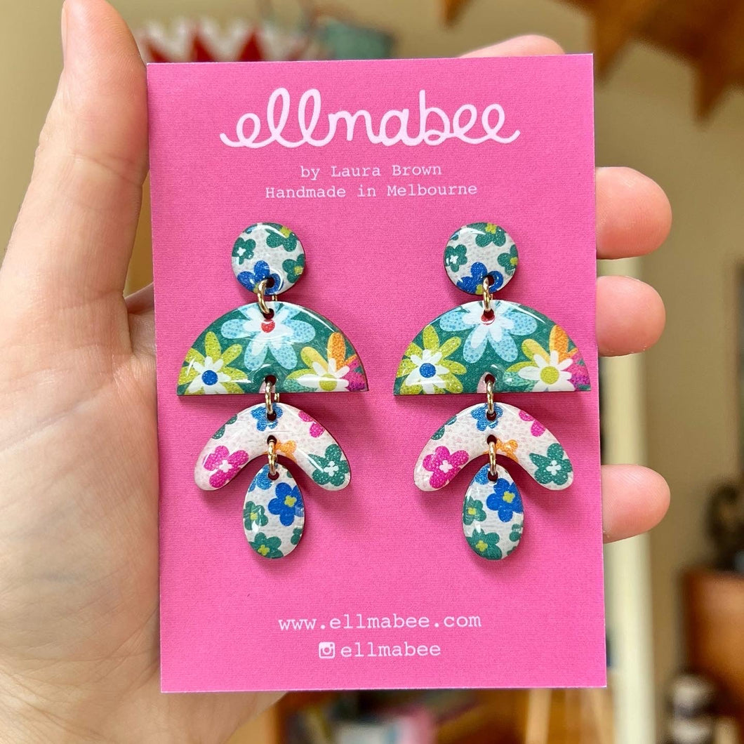 WHOLESALE Patchwork Floral Statement Drops Midi