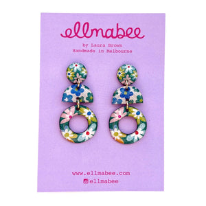 Patchwork Floral Midi Drops Green Hoops