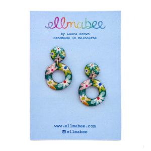 Patchwork Floral Mini Hoops
