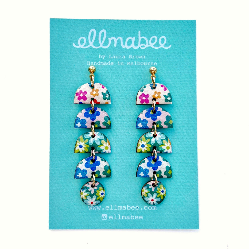 Patchwork Floral Semi Drops 4 Tier