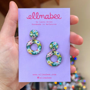 WHOLESALE Patchwork Floral Mini Hoops