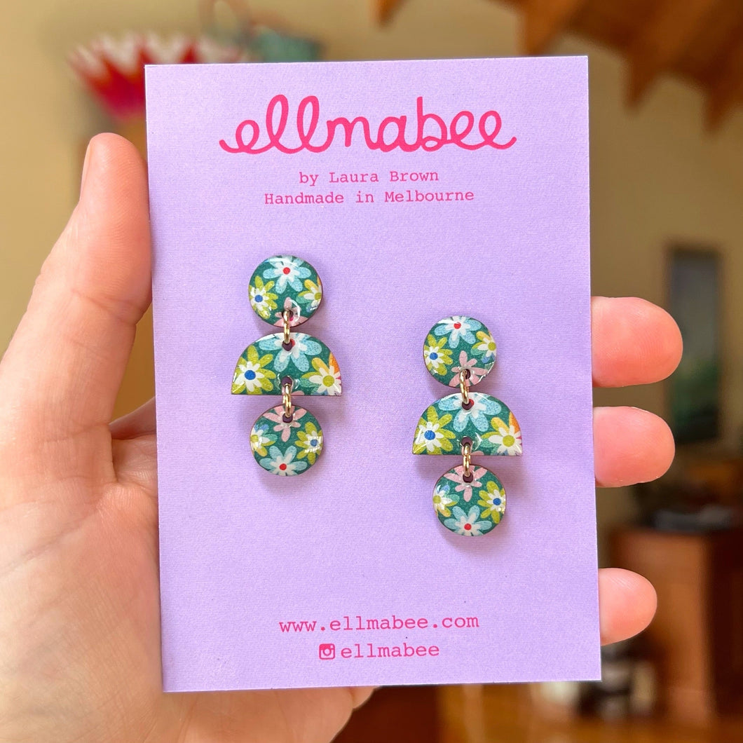 WHOLESALE Patchwork Floral Petit Drops Green