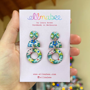 Patchwork Floral Midi Drops Green Hoops