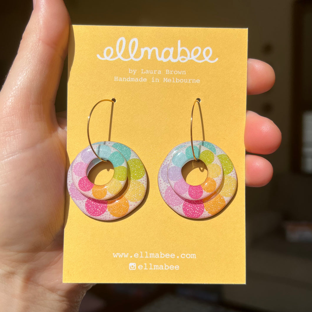 Kaleidoscope Pastel Double Hoops