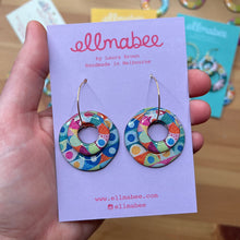 Load image into Gallery viewer, Hello Colour Double Hoops

